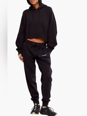 Free People Movement Set Black Women's Drawstring Jogger Pants And Hoodie Small